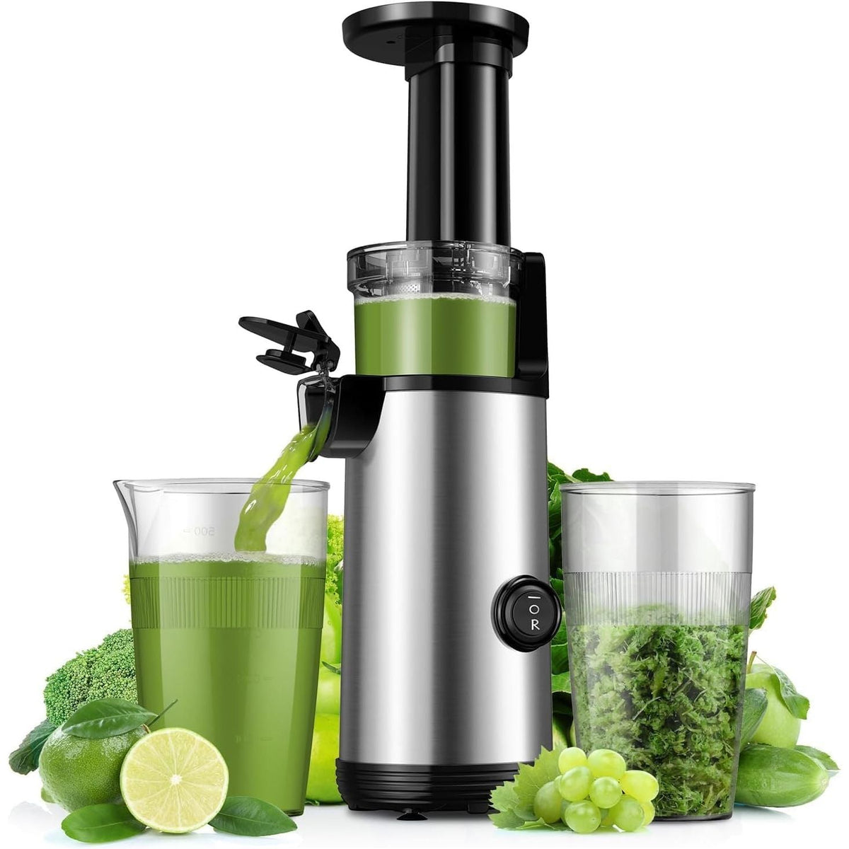 Cold Press Juicer Slow Masticating High Yield Easy Clean 600ml KIDISLE