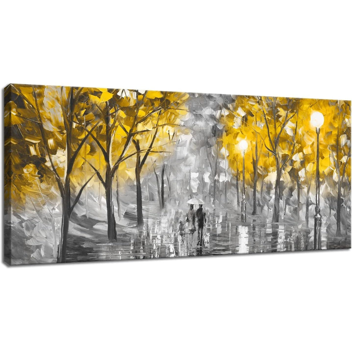 Large Canvas Wall Art Golden Autumn Picture Print 48x20in FajerminArt