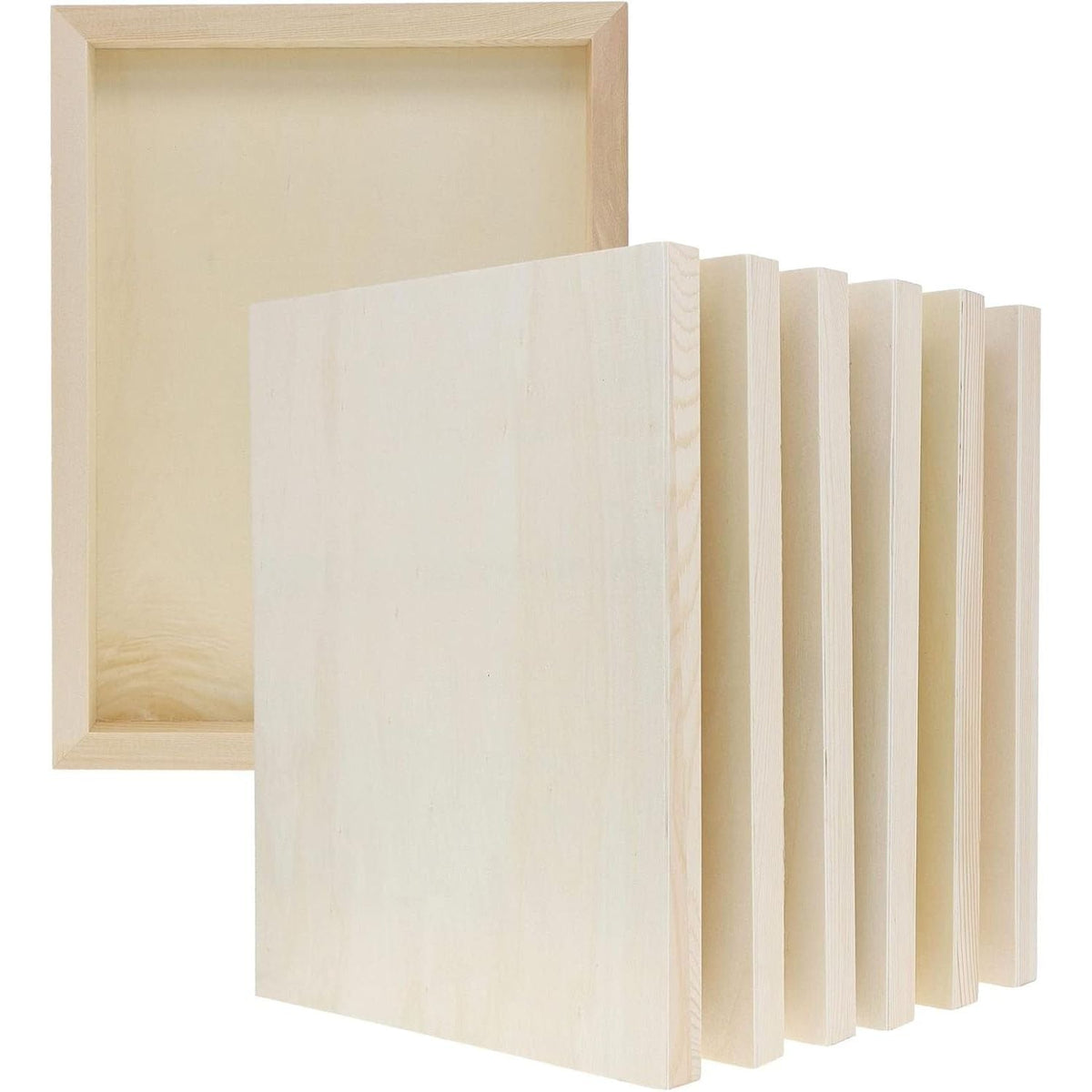 Unfinished Wooden Panels 6 Pack 23x30.5cm Wood Canvas Boards Painting Crafts