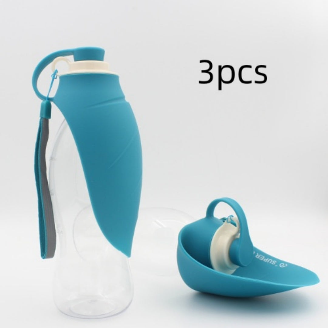 Portable Pet Water Dispenser Feeder Leak Proof With Drinking Cup Dish Bowl Dog Water Bottle