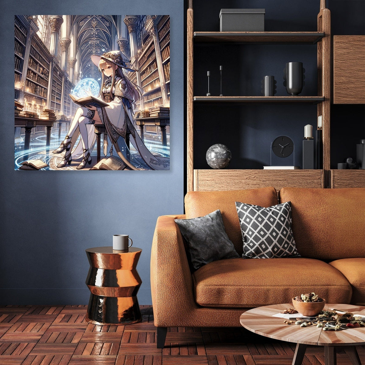 Mystical Library Guardian Canvas