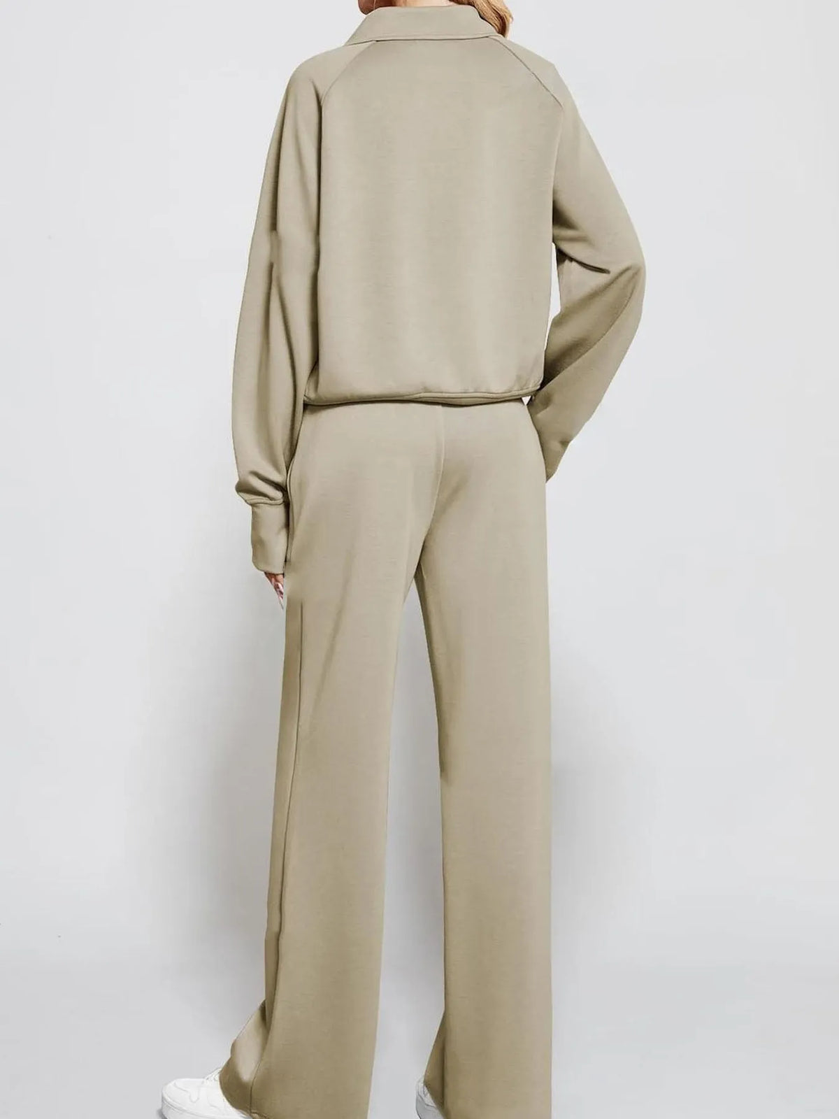 Half Zip Long Sleeve Top and Pants Set