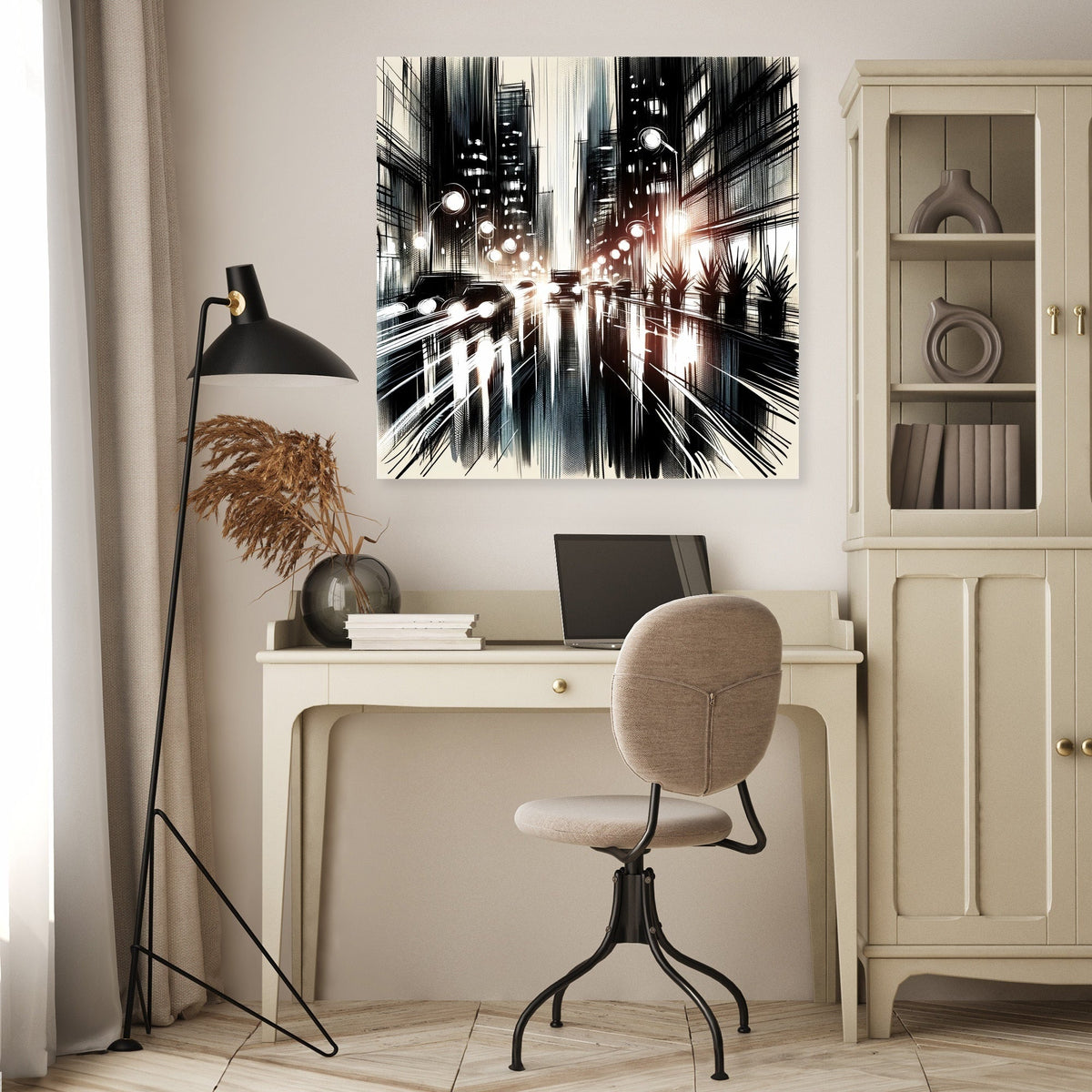Rainy Night Reflections Canvas