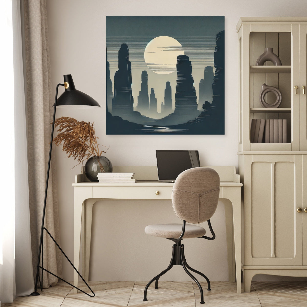 Misty Sandstone Pillars Canvas