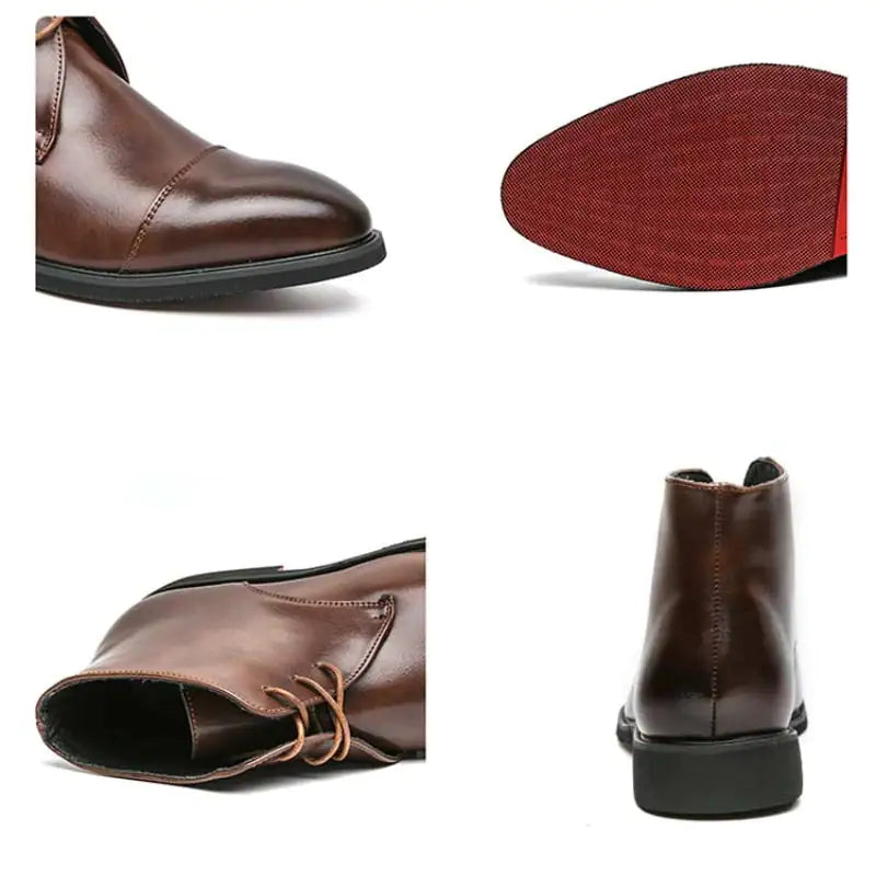 Crimson Sole Leather Boots