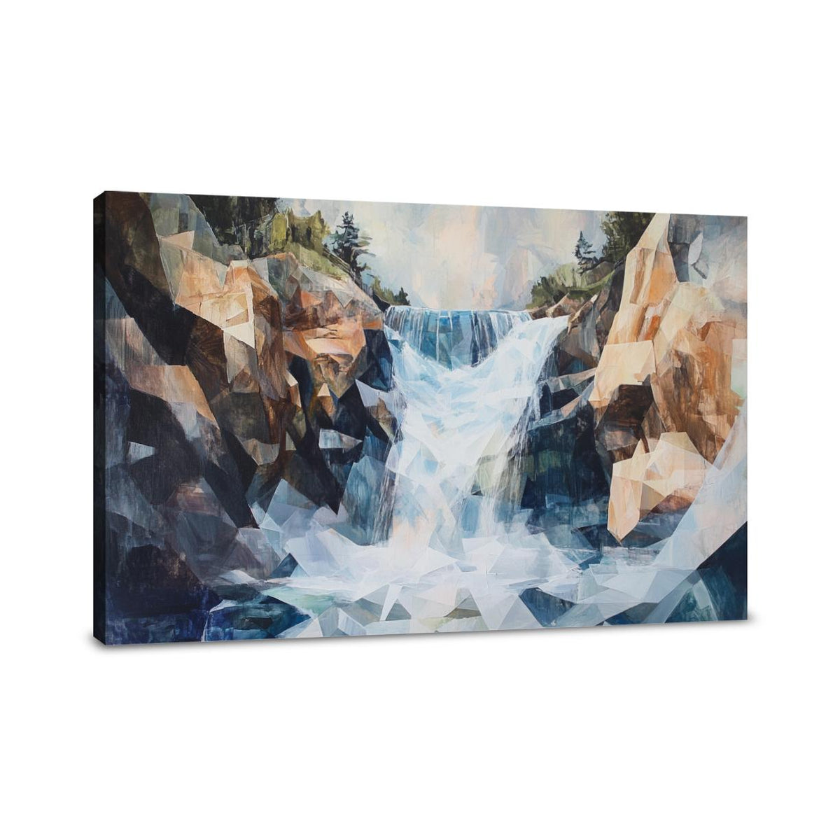 Geometric Waterfall Chaos Canvas