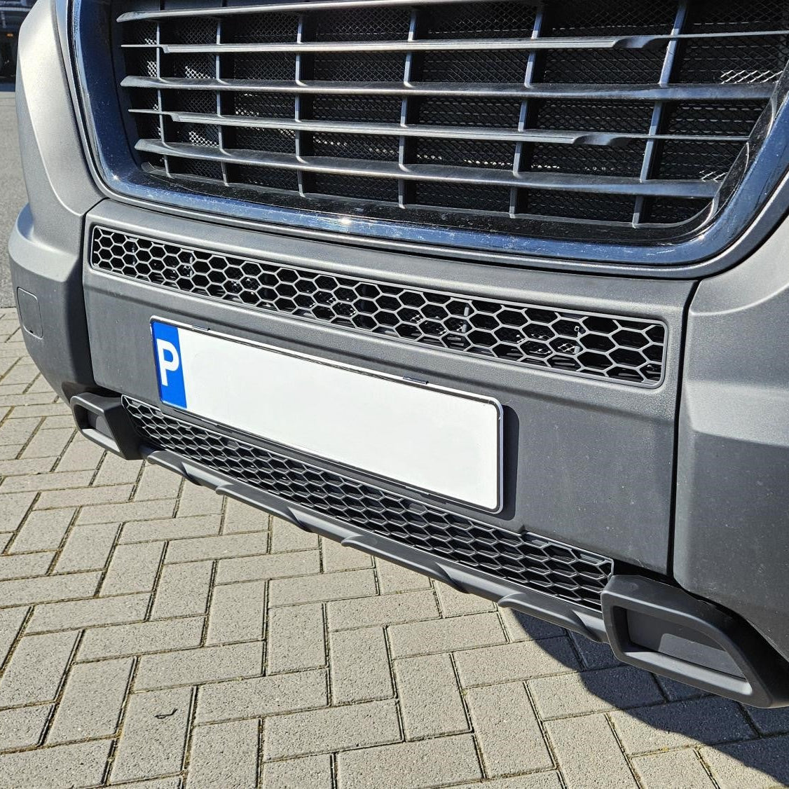 For Vauxhall Movano Bumper Honeycomb Grille | Matte Black Front Styling Upgrade | Non Parking Sensor Version | Van-X