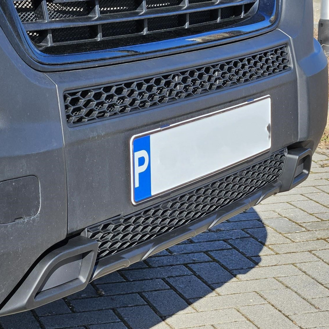 For Fiat Ducato Bumper Honeycomb Grille | Matte Black Front Styling Upgrade | Non Parking Sensor Version | Van-X