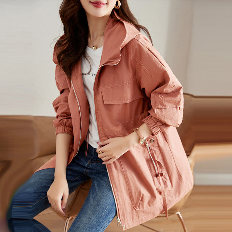 Women's Mid-length Western Style Youthful-looking Trench Coat