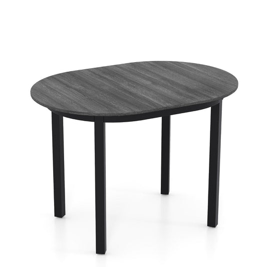 110CM Wooden Dining Table for 4-6 People Oval Kitchen Table-Dark Grey