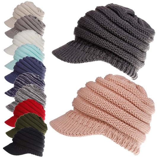 Women's Knitted Ponytail Beanie Hat