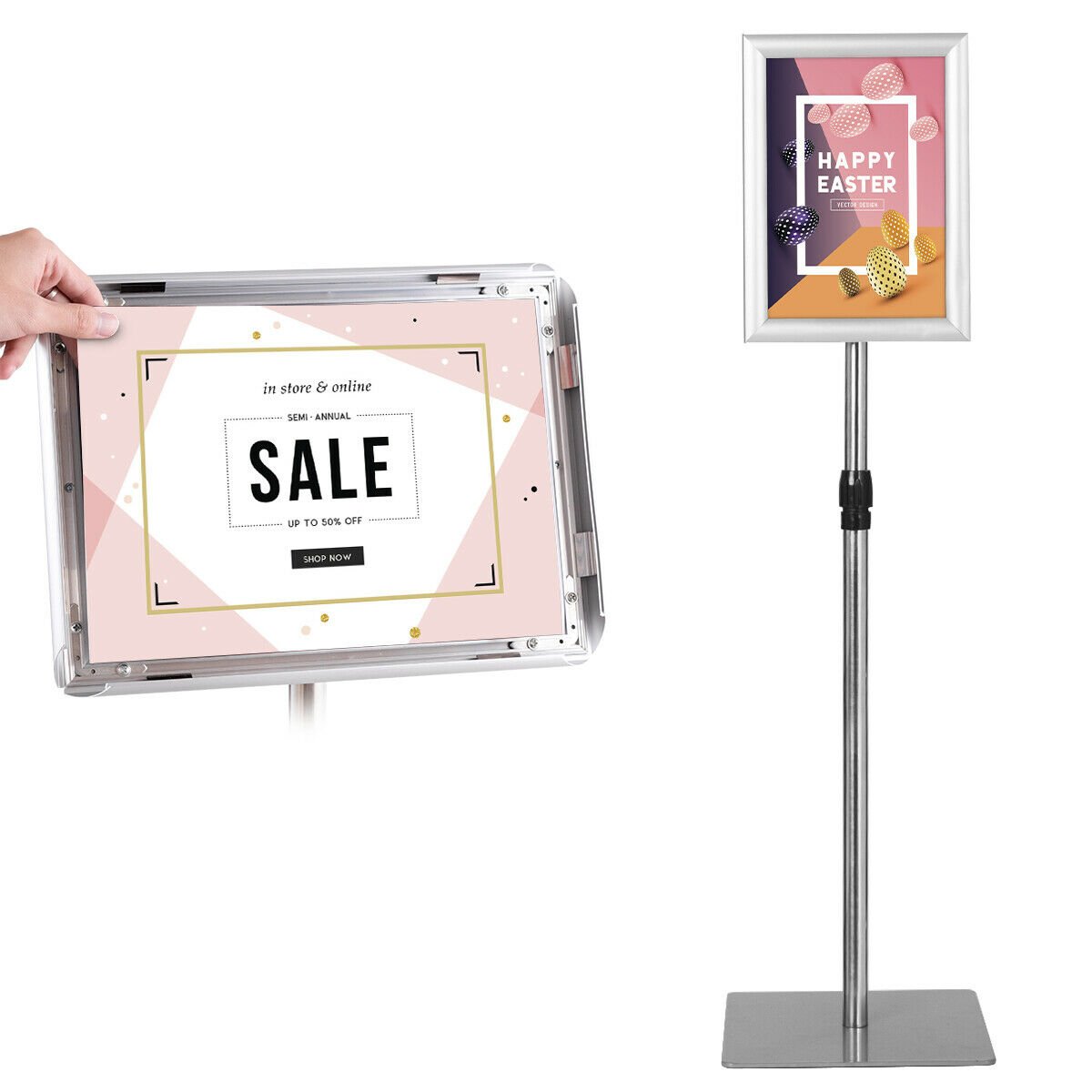 A4 Pedestal Display Stand-Black