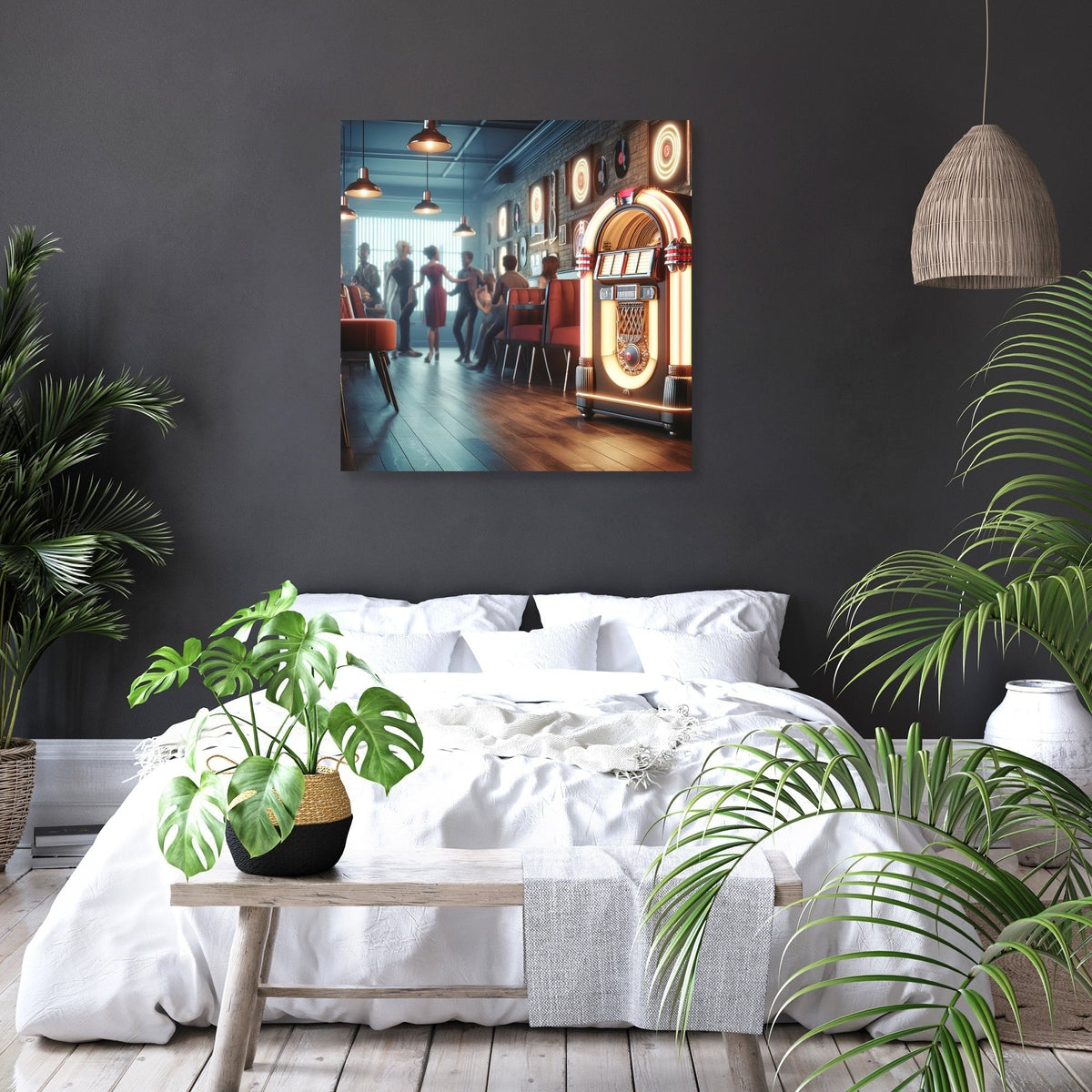 Retro Jukebox Lounge Canvas