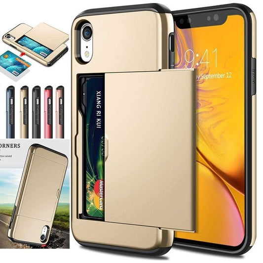 Premium Leather Card Holder Phone Case - Slim Wallet Case for iPhone