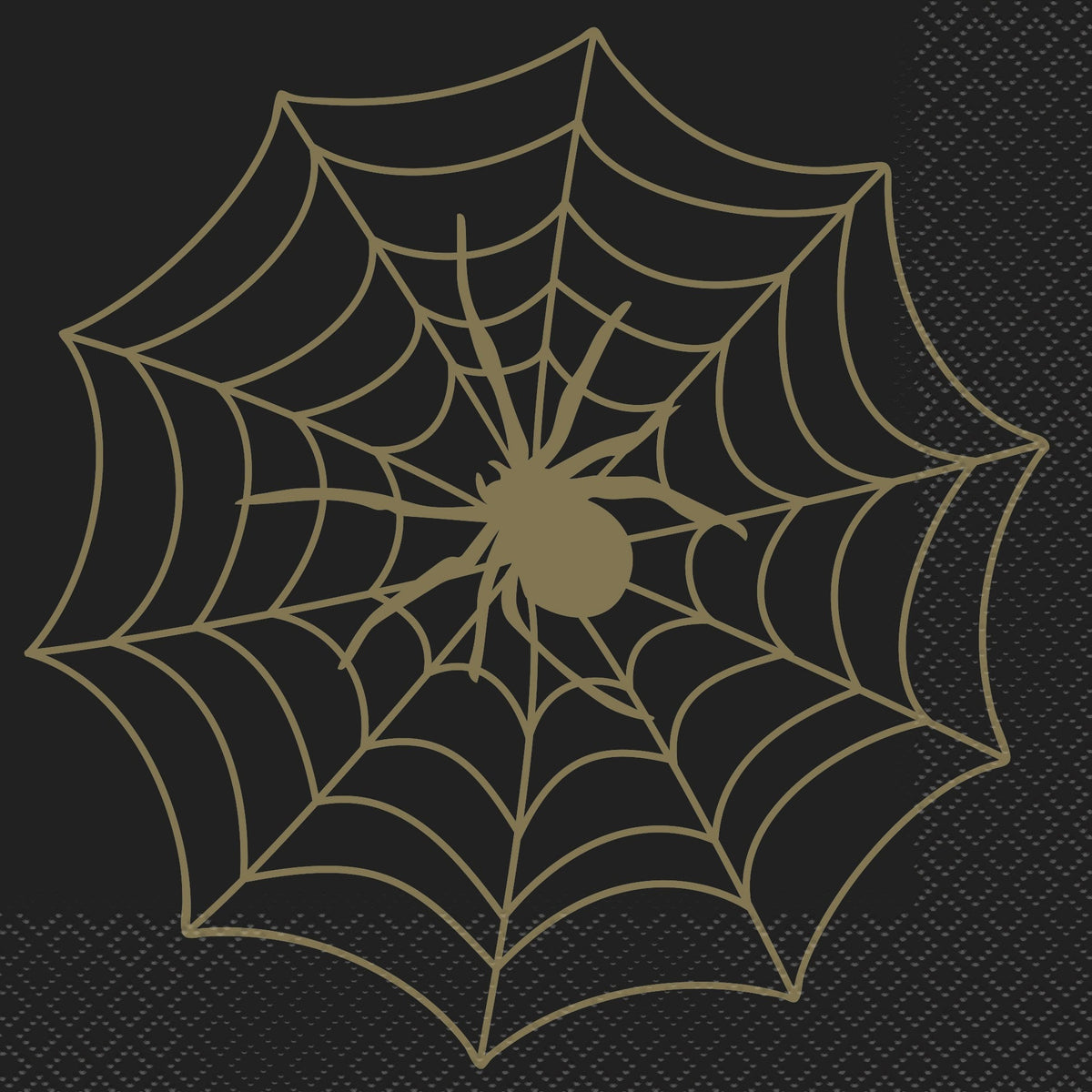 Black and Gold Spider Web Napkins