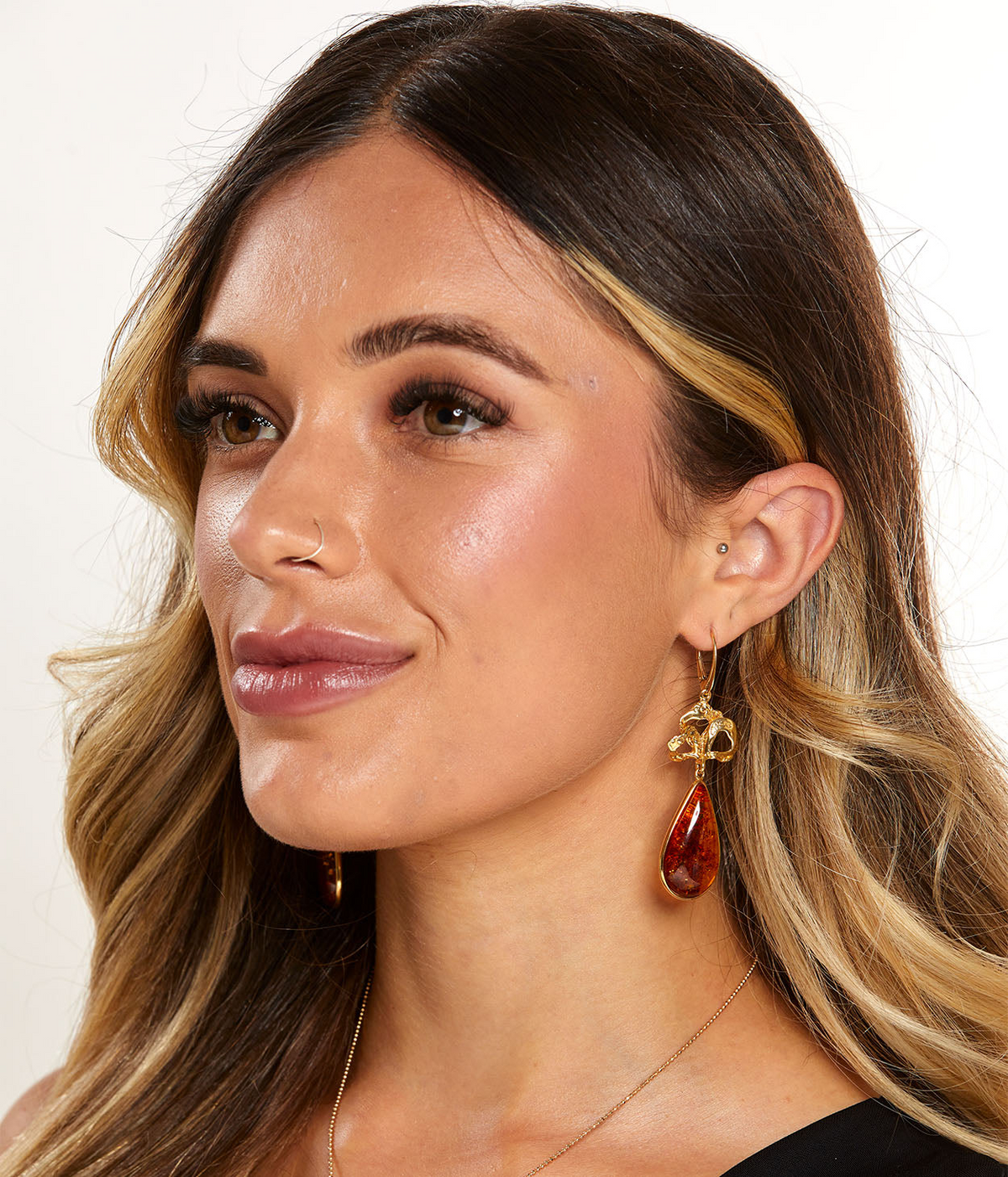 OOAK Luminous Bloom Amber Earrings