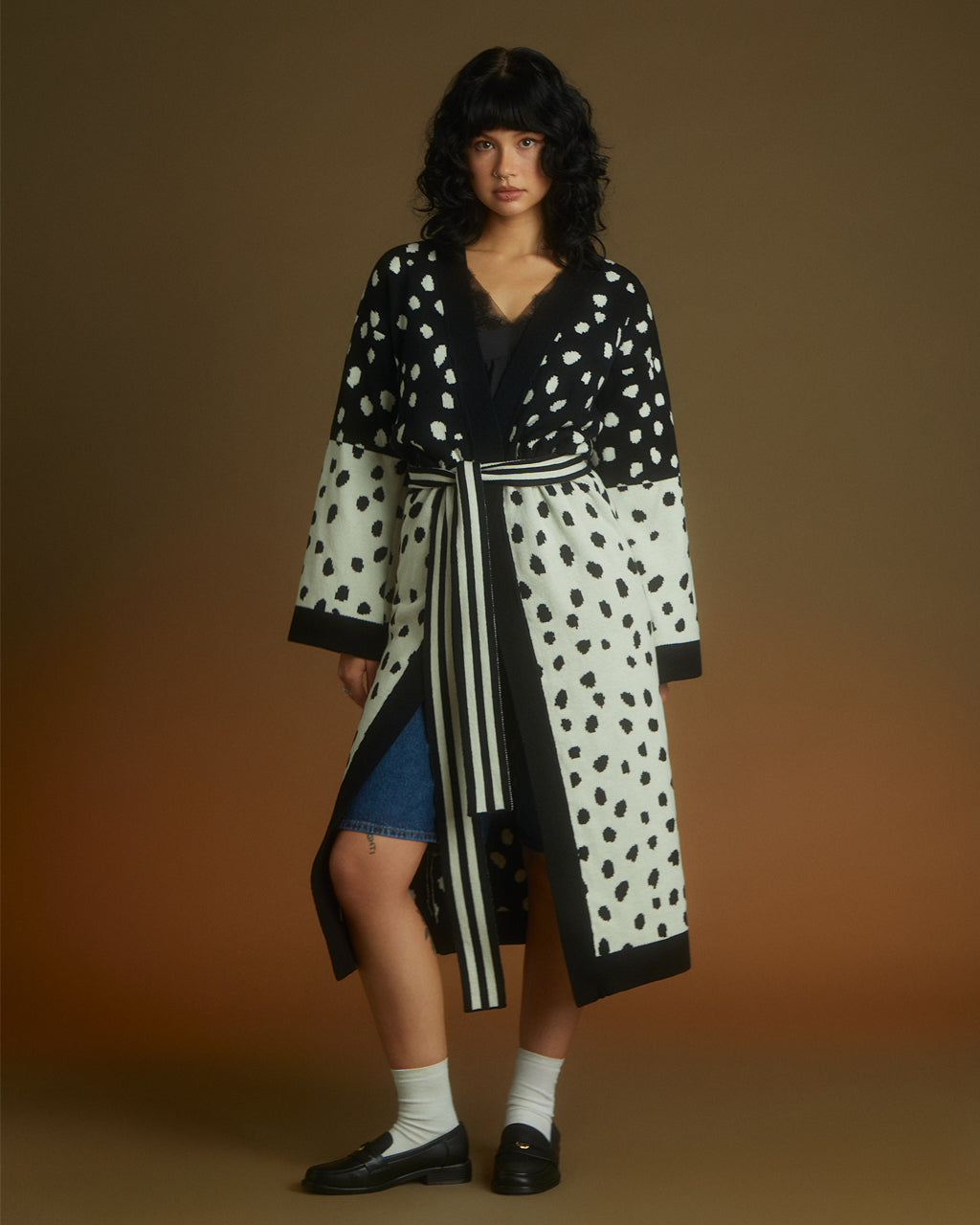 Scattered Dots Wool & Cashmere Cardigan