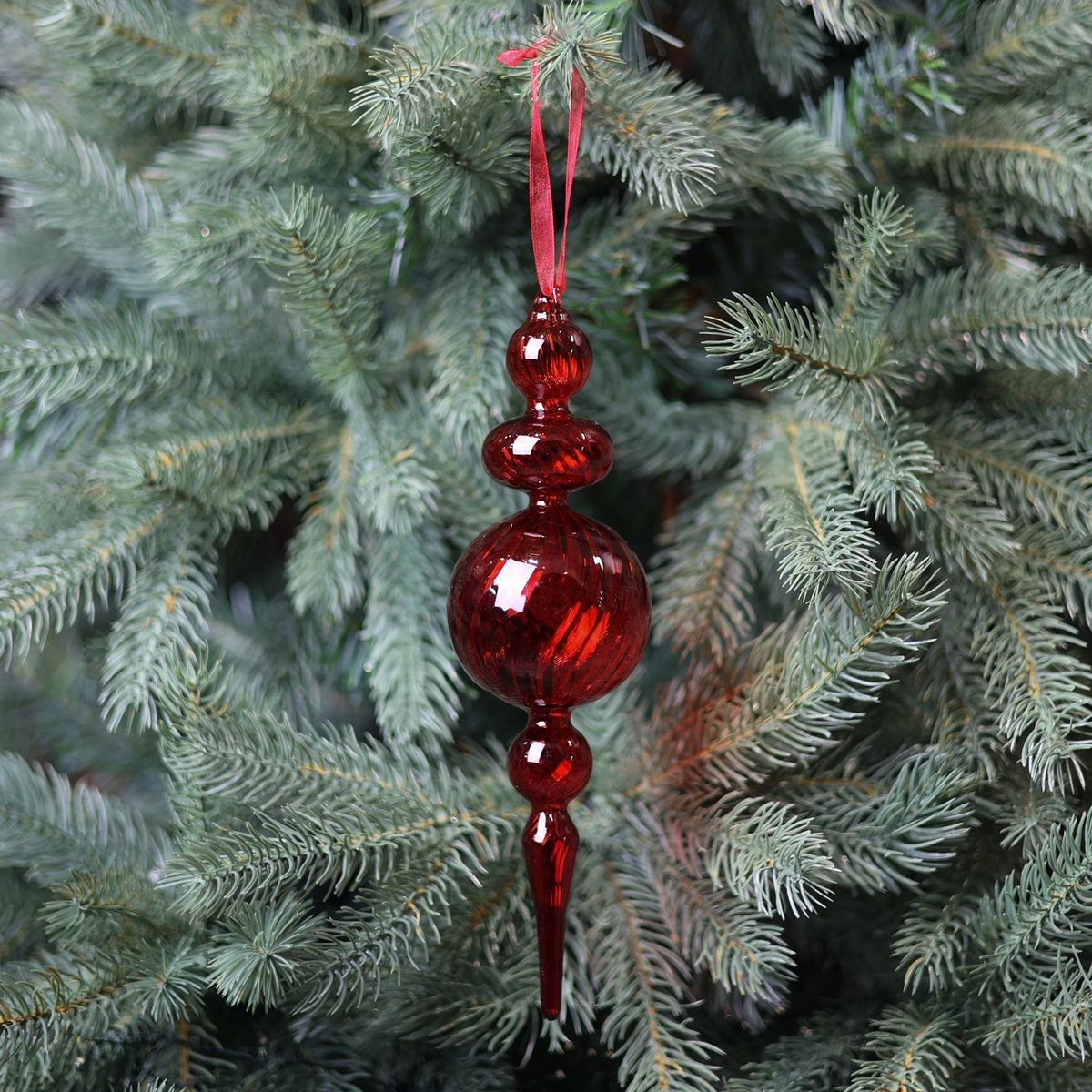 Red Glass Belvedere Finial (25cm)