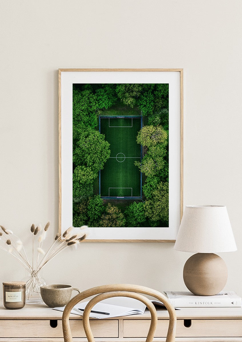 Green Soccer Pitch Poster