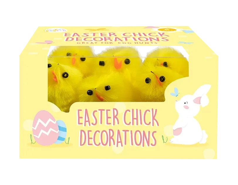 Pack of 6 Easter Chick Decorations (4cm)
