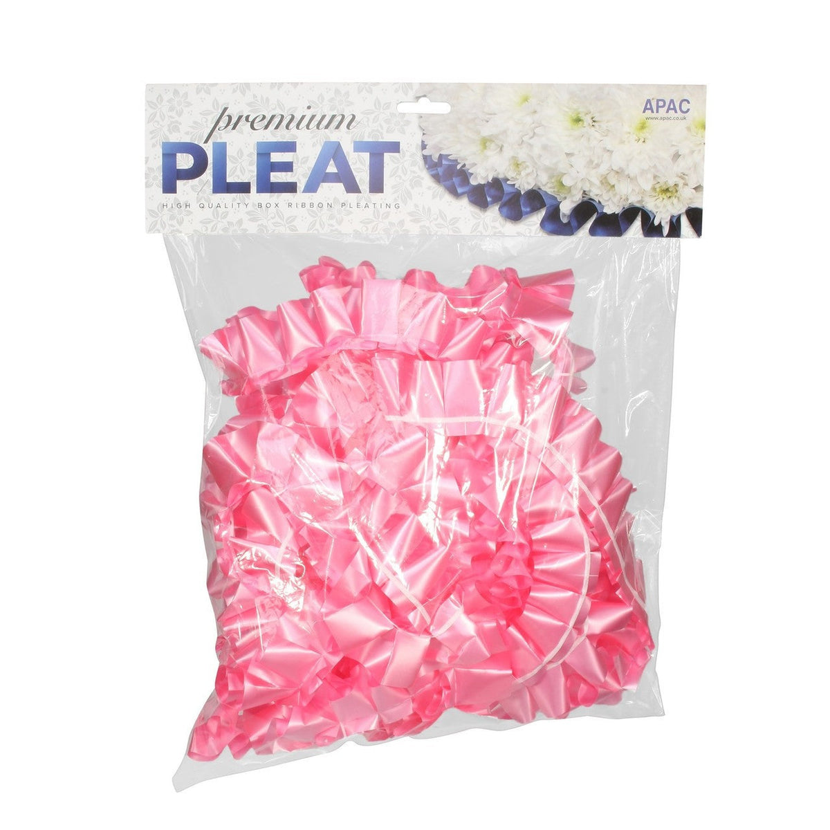 Premium Soft Pink Pleat Ribbon (50mm x 30m)