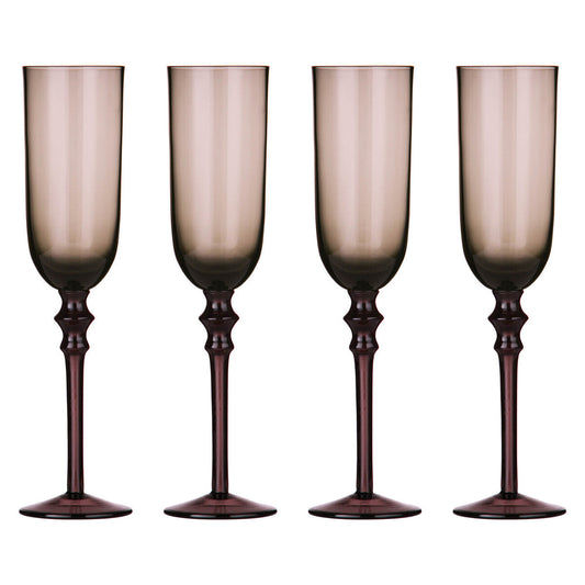 Set of Four Purple Champagne Glasses | Tessa
