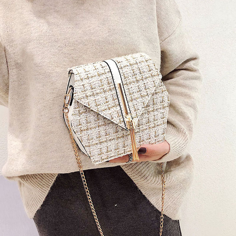 Fashion All-Match Woolen Chain Shoulder Bag
