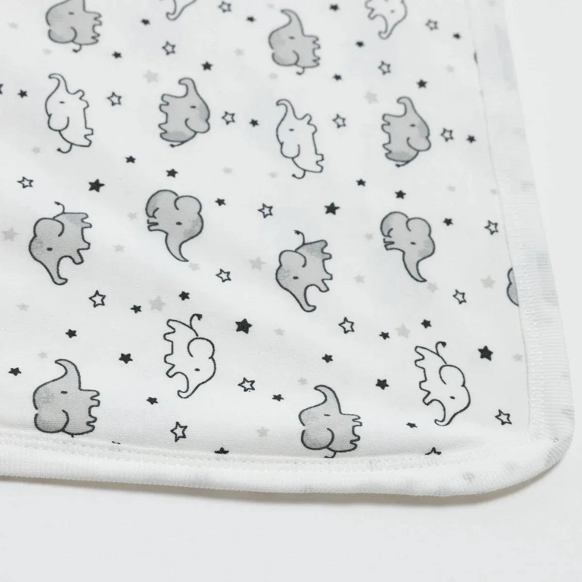Little Dreams Elephant Print Jersey Baby Blanket (80 x 90 cm) - Ecru