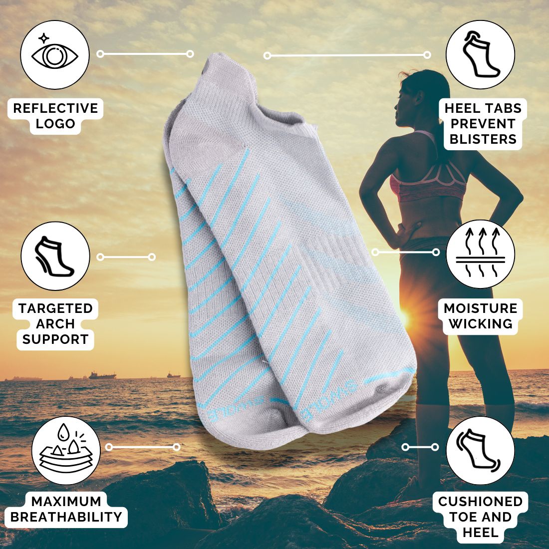 Grey Performance Trainer Socks