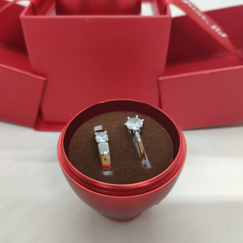 Metal Lifting Rose Jewelry Gift Box Valentine's Day Aluminum Alloy Ring Necklace Net Red Gift Jewelry Box