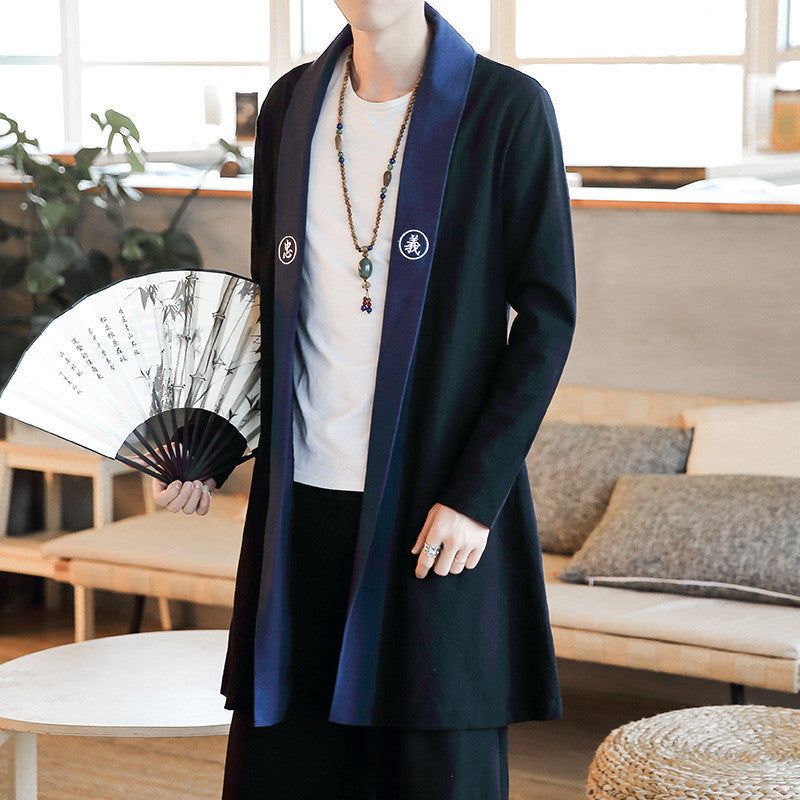 Mid-century Embroidered Trench Coat Jacket