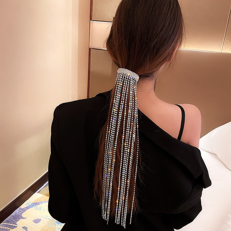 Rhinestone Tassel Hair Clip