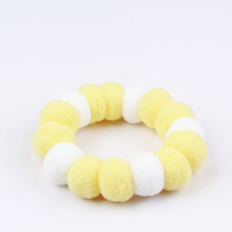 Pet Rainbow Candy Color Net Red Collar Collar Fur Ball Necklace Jewelry