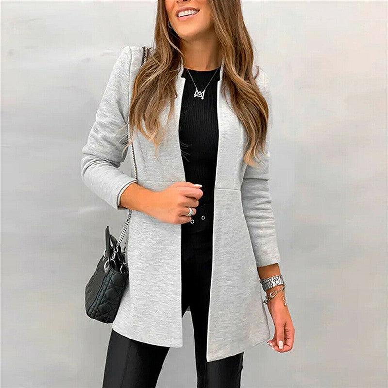 Women's Mid-Length Woolen-Style Trench Coat - Autumn Winter Overcoat