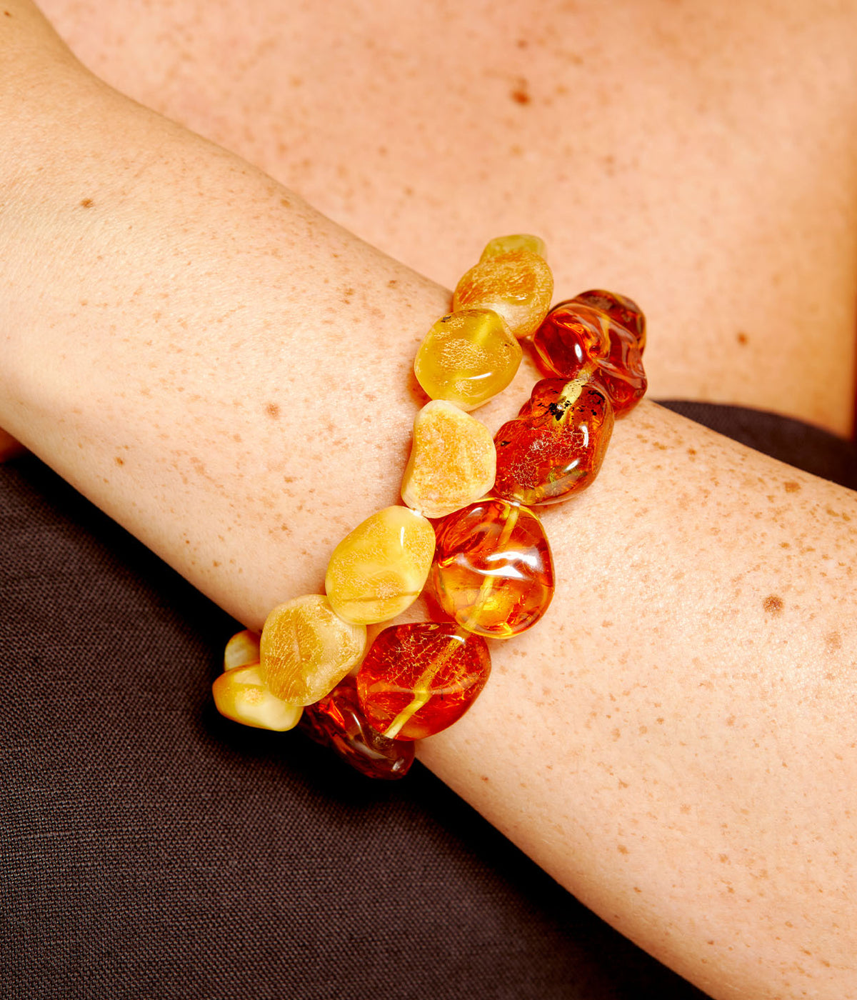 Chunky Cognac Amber Bracelet
