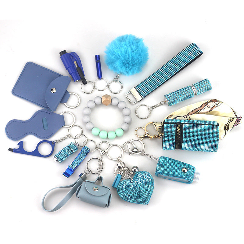 Diving Fabric Self-defense Alarm Keychain