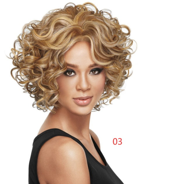 Women's Short Curly Wig Set