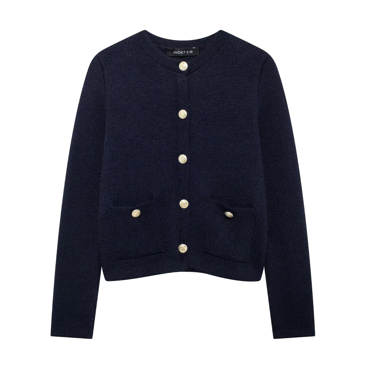 Gold Buckle Knit Coat
