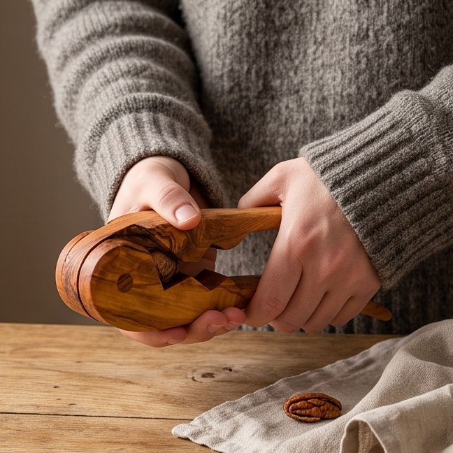 Olive Wood Pliers Nutcracker | Handheld Wooden Lever Manual Walnut Cracker