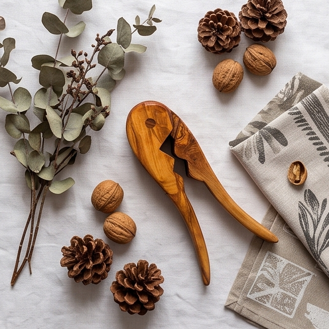 Olive Wood Pliers Nutcracker | Handheld Wooden Lever Manual Walnut Cracker