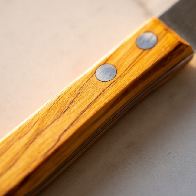 Premium Wooden Handle Cheese Knife with Forked Tip | Stainless Steel