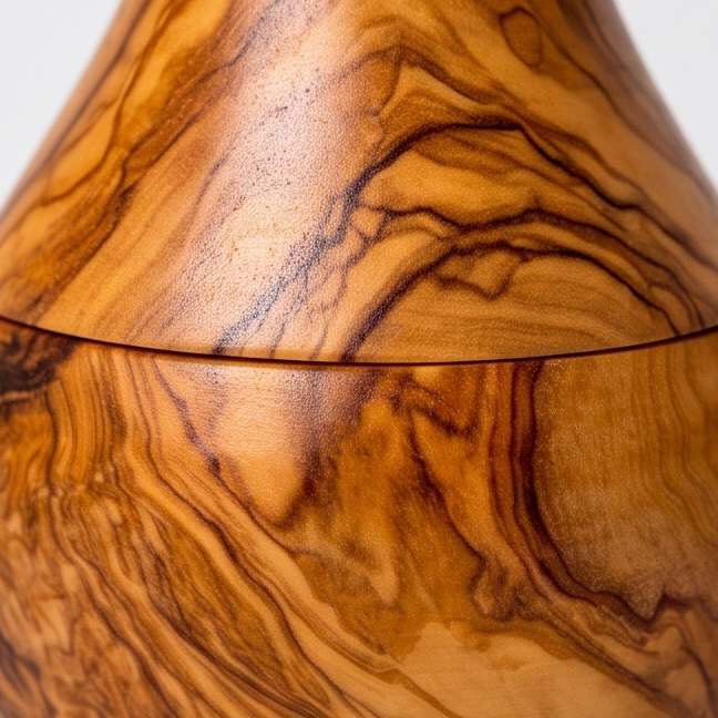 Handcrafted Pear Shaped Olive Wood Sugar Bowl & Spice Jar (12 cm)