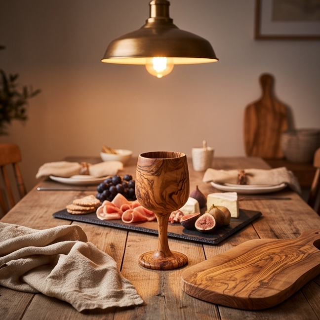Olive Wood Wine Cup, barware, wine lovers, gift, gift for him, gift for her, decor