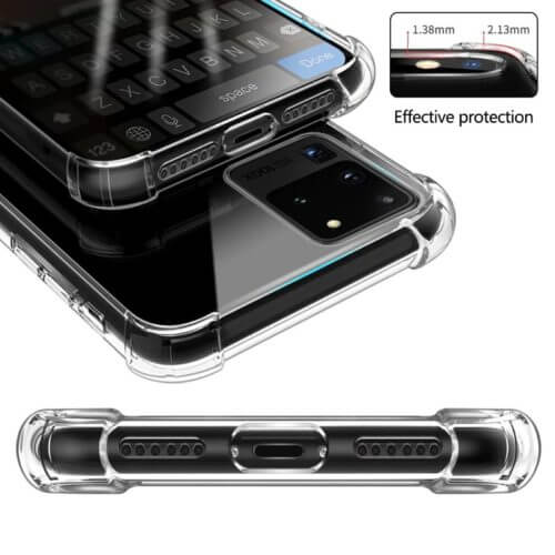 Soft TPU Clear Case With Card Slot - For Samsung S20 Ultra