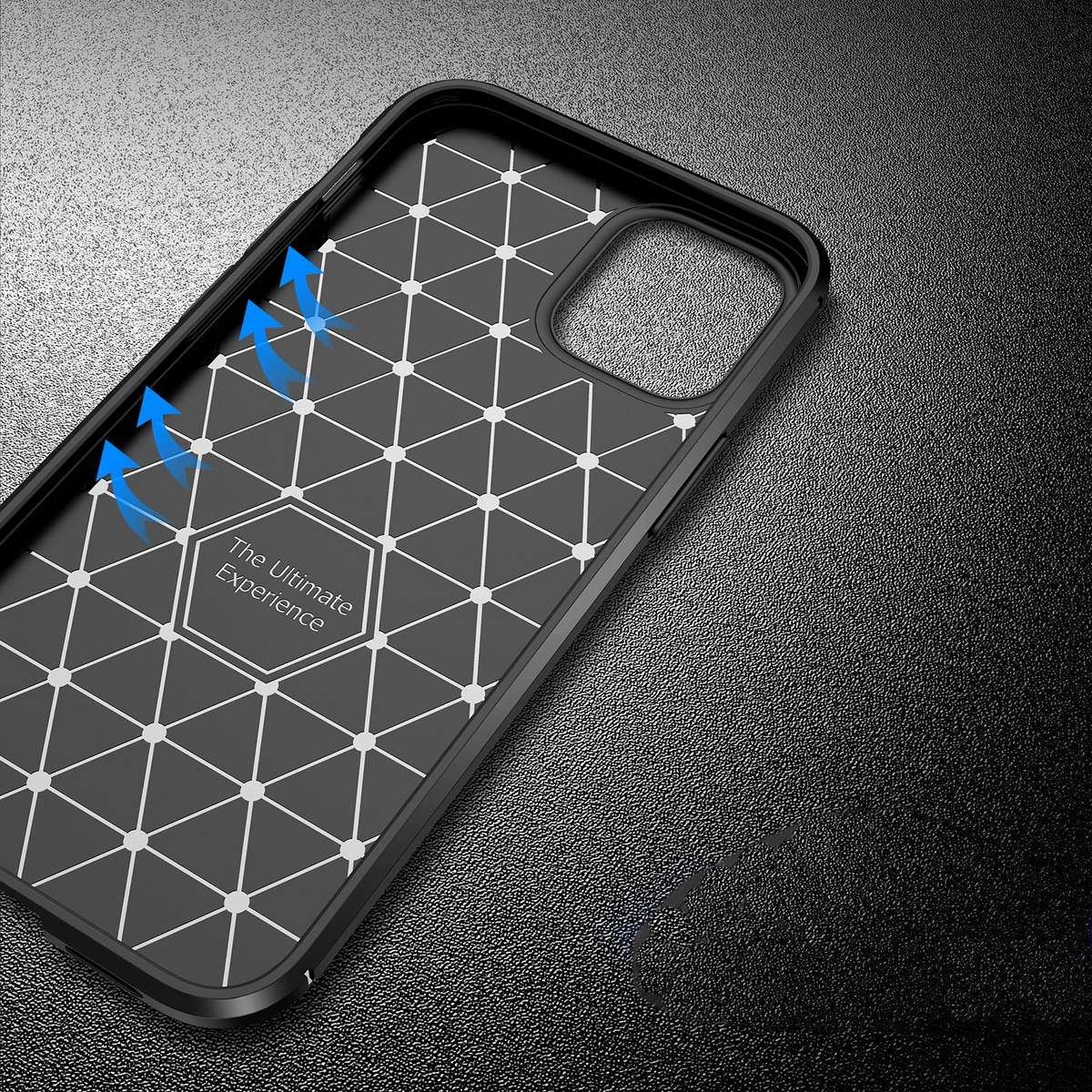 Carbon Fibre TPU Black Case - For iPhone 12 Mini