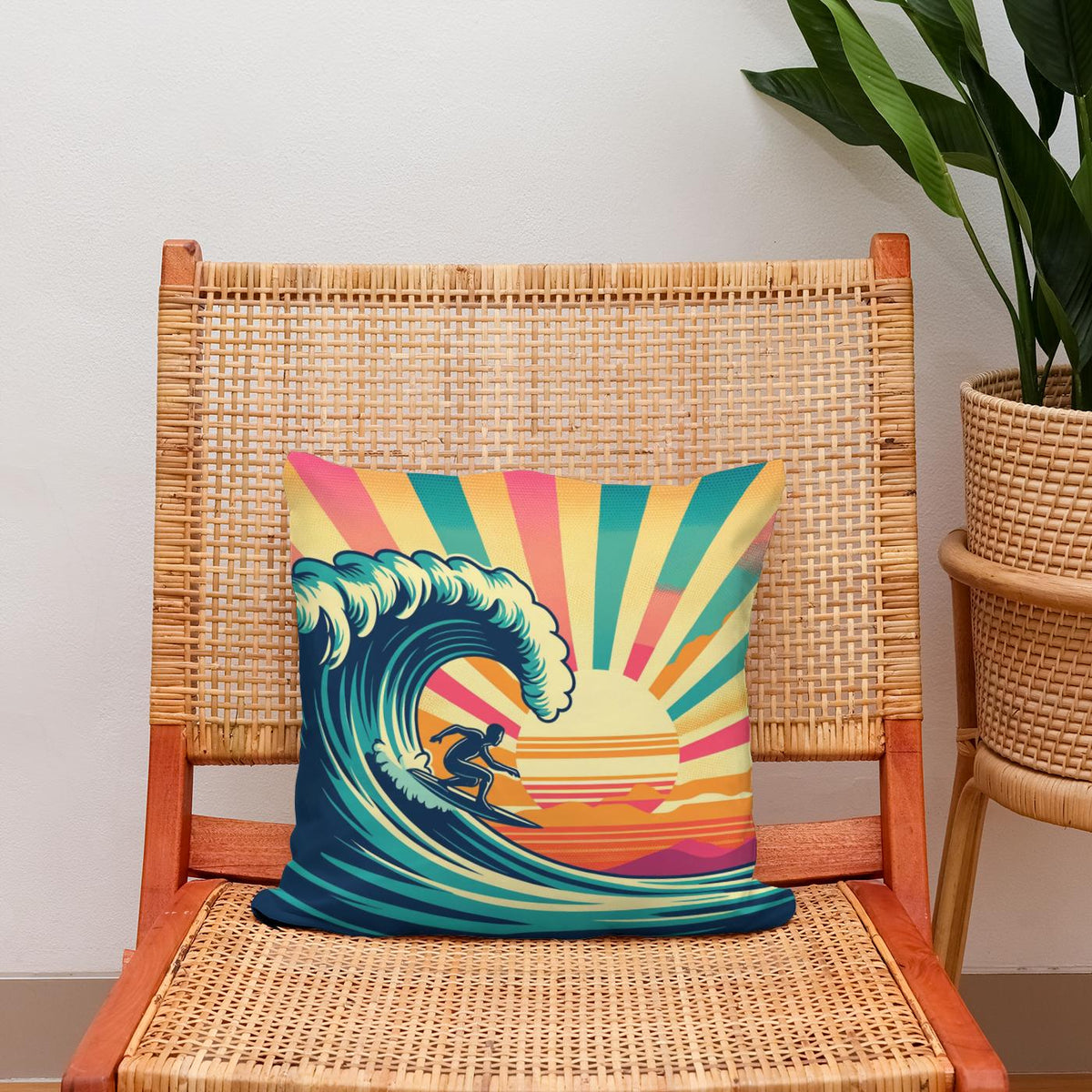 Sunset Surf Spectacle Cotton Cushion