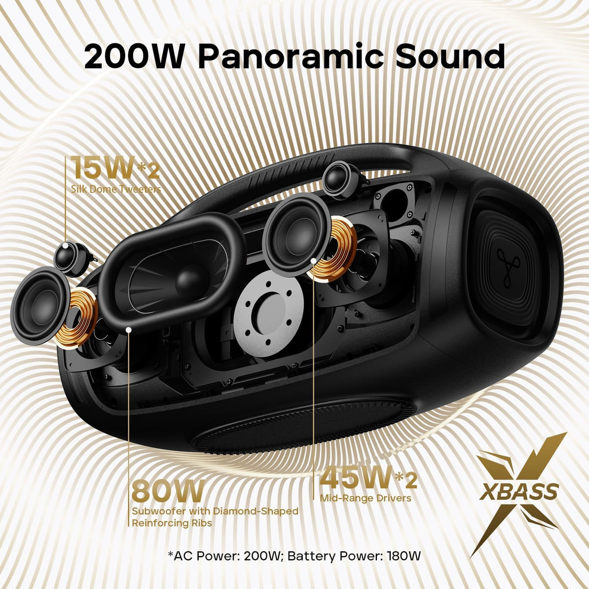 Tribit StormBox Blast 2 Bluetooth Speaker 200W, XBass, IP67, 30H Playtime