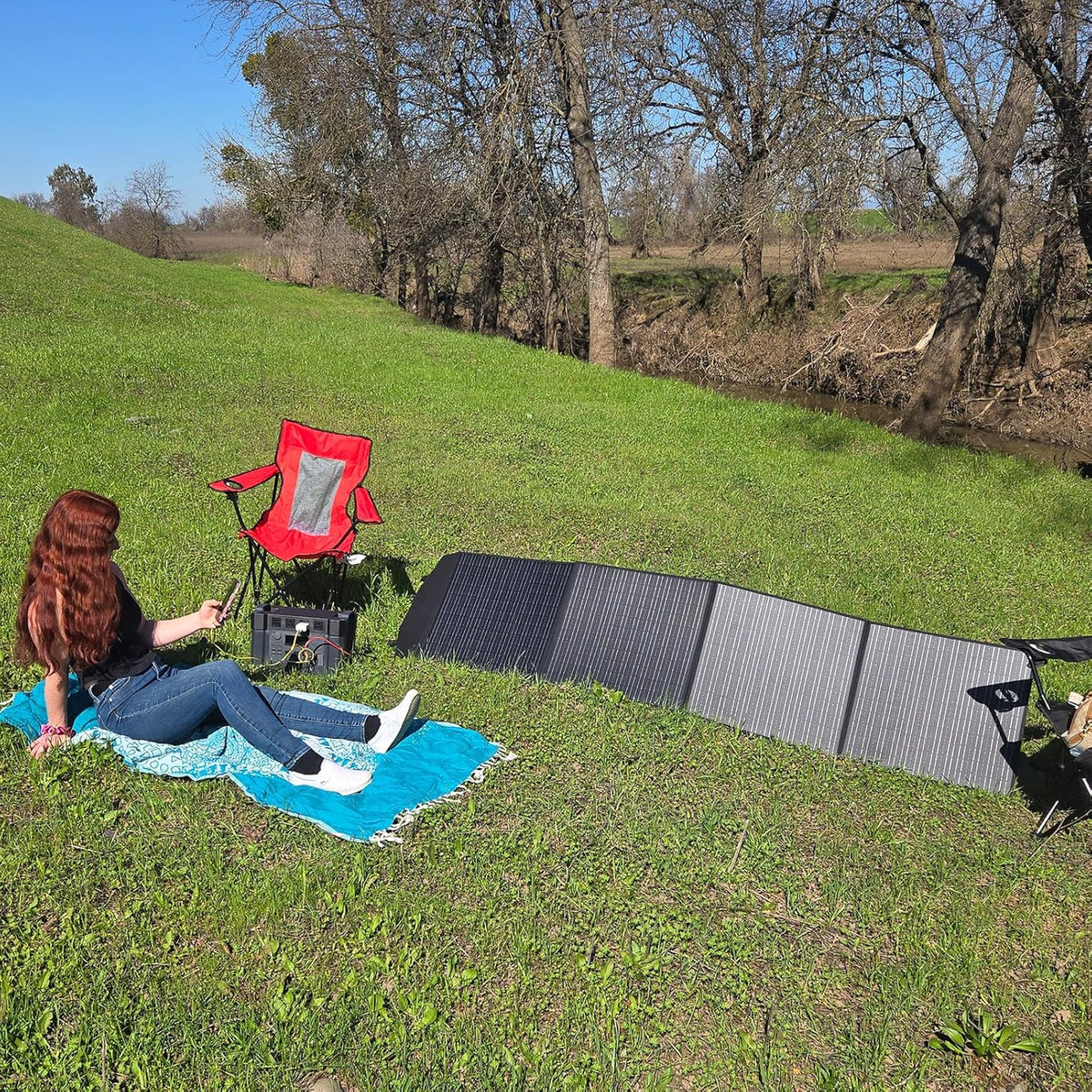 Portable Solar Panel 200W Foldable Waterproof High Efficiency 18V ALLPOWERS