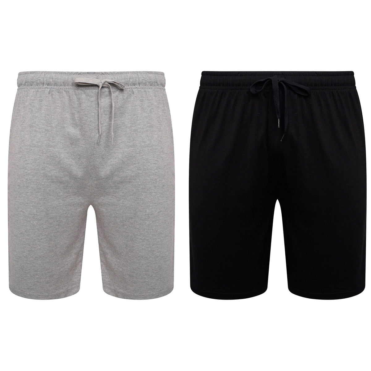 Sock Stack Men's Cotton Lounge Shorts Stretchable 2 Pack Black Navy Grey Durable