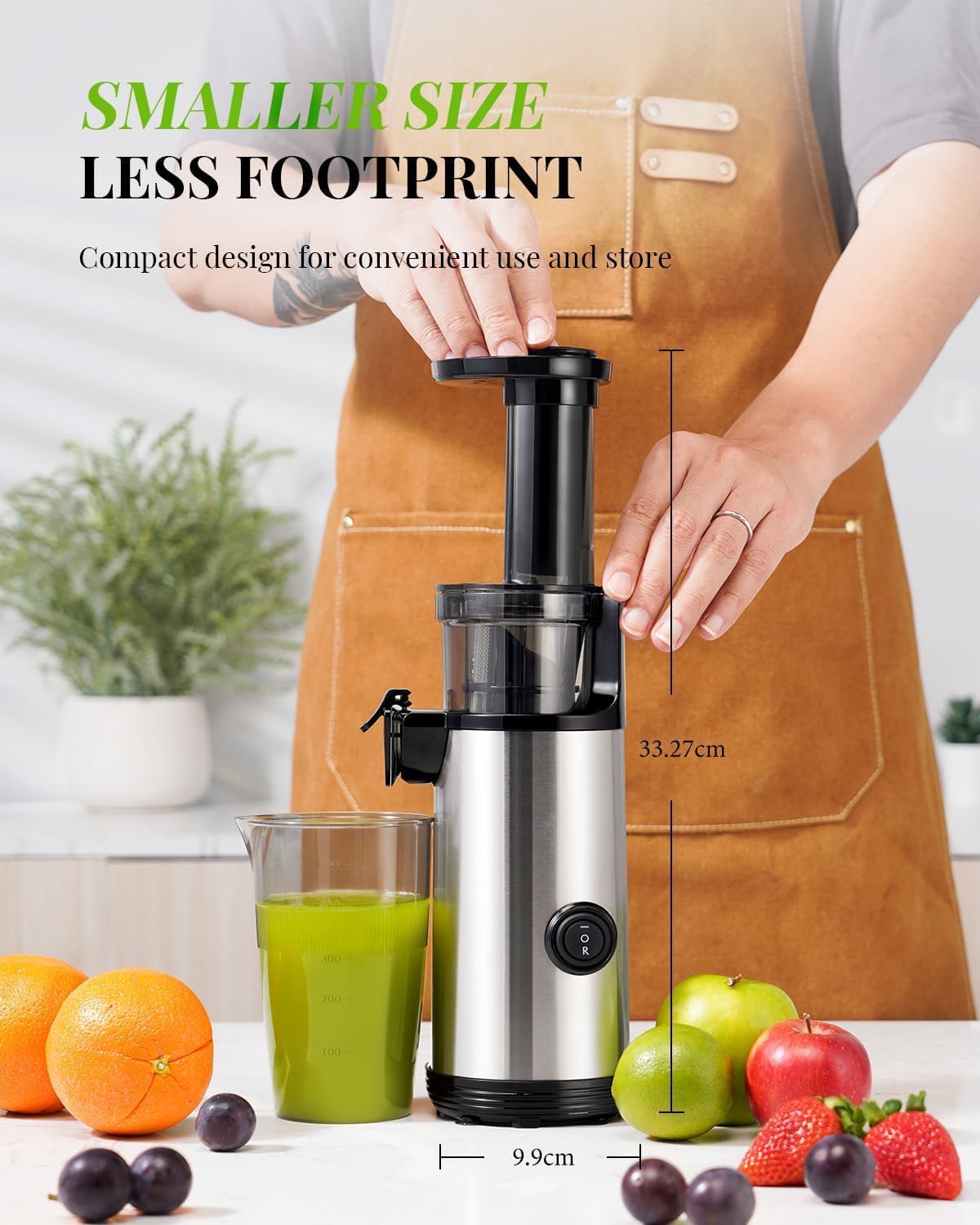 Cold Press Juicer Slow Masticating High Yield Easy Clean 600ml KIDISLE